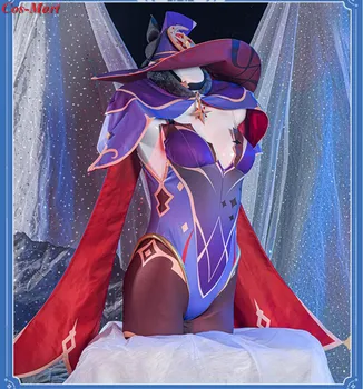 Karšto Žaidimas Genshin Poveikio Mona Cosplay Kostiumas Moteriška Mada Violetinė Combat uniform Karnavalas Šalies Vaidmuo Žaisti Drabužių XS-XL Nauja Nuotrauka 2