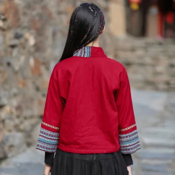 Kinų Stiliaus Paltai Moterims Kinijos Tradicinių Drabužių V Kaklo Rudens Žiemos Nacionalinės Kamšalu Striukė Trumpas Prarasti Derliaus Tango Kostiumas Naujas Nuotrauka 2