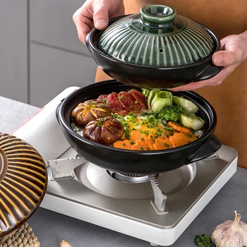 Korėjos stiliaus užkepėlė keramikos puodą sriubos puodą troškinti ryžiai, troškinta vištiena, ryžiai ir atsparus karščiui puodą Claypot ryžių Dujų Claypot