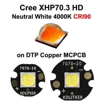 Kry XHP70.3 HD Neutrali Balta 4000 K CRI80 SMD 7070 LED Spinduolis Žibintuvėlis 