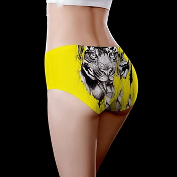 Kūrybos Kinų Zodiako Sėkmės 3D Tigras Spausdinti Moterų Kelnaitės Sklandžiai, Minkštas Mergina Trumpikės Intymi Besiūlių moteriškas apatinis Trikotažas, Seksualus apatinis trikotažas Nuotrauka 2
