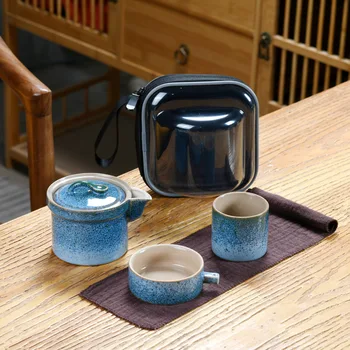 Kūrybos nešiojamas krepšys kelionės arbatos rinkinys keramikos Greitai taurė