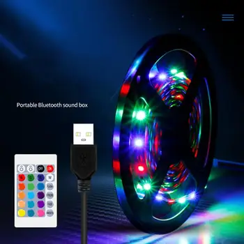 LED Juostelės Žibintai Led RGB SMD 2835 Lankstus, atsparus Vandeniui Diodų Juosta 5M DC 5V Nuotolinio Valdymo Neon USB Šviesos Juostelės Nuotrauka 2
