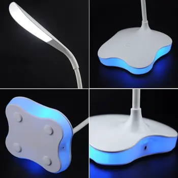 LED Stalo Lempa Touch Pritemdomi LED Skaitymo Lemputė USB Įkrovimo Lankstus Lentelė Naktį Lempa Namų, Vaikų, Miegamojo Lovos Nuotrauka 2