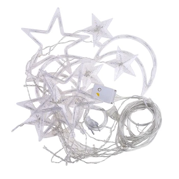 LED Styginių Šviesos Pentagram Star Užuolaidų Žibintai Pasakų Vestuvių, Gimtadienio, Kalėdų Apšvietimo Patalpų Apdailos Šviesos-ES Plug