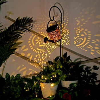 LED Virdulys, Saulės Šviesos Kaustytomis Geležies Tuščiaviduriai Gėlių Laistymo Gali Fėja Lempos Lauko Vandeniui Kieme Meno Ornamentas Sodo Puošmena