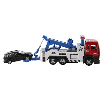 Lieti Vilkti Sunkvežimių Rinkinys (1 Sunkvežimio Ir 1 Mažesnių Automobilių), Lieto Automobilių Galva Automobilio Šviesos Ir Garso Funkcija Žaislas