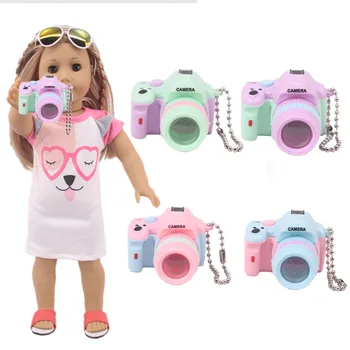 Lėlės Priedai Mini Nešiojamasis Fotoaparatas, 18 Colių Amerikos&43Cm Baby Naujas Gimęs Lėlės Priedai Mergina Žaislai