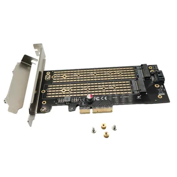 M. 2 PCIE Adapteris iš SATA arba PCI E NVMe SSD M. 2 SSD M Mygtukas B Mygtukas PCI-E x 4 pagrindinio Valdiklio Išplėtimo Plokštę