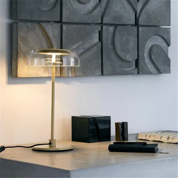 Mados Dizaino Kūrybos Stalo Lempa, Padengtą Aukso skaidrus Stiklas LED Dekoracija stalo Lempa, Miegamojo Kambarį ES plug