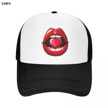 Mados Raudonų Lūpų Moterų Skrybėlės Mados Casquette Lauko Sporto Kepurės Beisbolo, Golfo Kelionės Bžūp Individualų Logotipas / Pavadinimas / Image