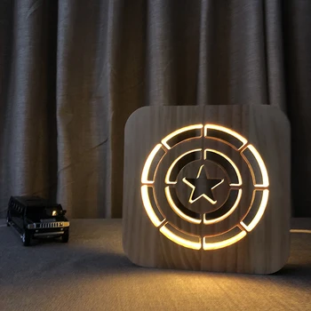 medienos LED Nakties Šviesos 3D kapitonas Iliuzija Luminaria USB lempa kūrybos Kūdikis, Vaikas, gimtadienio dovanos Amerikoje apdailos Kalėdų Dovana