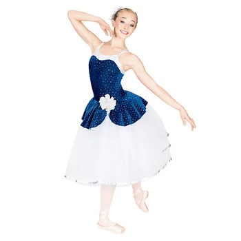 Merginos Minkštas Reljefiniai Baleto Suknelės,Dėmės Baleto Kostiumai Etape Dancewear Napoli Ilgai Baleto Suknelė HB1254