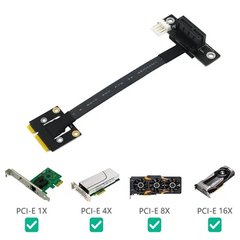 Mini Pcie PCI-E 1X 270 Laipsnių Adapteris, Kabelis 20Cm PCIE3.0 ilgiklis Su 4Pin Į SATA Maitinimo Kabelis GPU