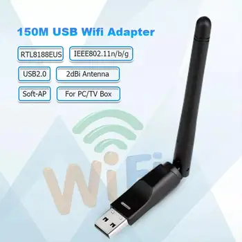 Mini USB WiFi Adapteris 150Mbps Belaidžio Tinklo Kortelė RTL8188 Tinklo plokštė Wi-Fi Imtuvas KOMPIUTERYJE, Nešiojamas 2.4 GHz J4L8 Nuotrauka 2
