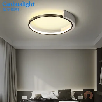 Minimalizmas Modernios Led Lubų Liustra, Miegamojo Kambarį Patalpų Namuose Paprastos Konstrukcijos Lempos Apvalios Žiedo Nuotolinio Valdymo Šviesos Nuotrauka 2