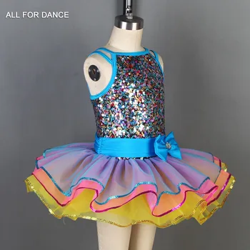 Mišrios spalvos china Liemenė su spalvos tiulio Baleto mdc vaikams baleto kostiumai šokio tutu Veiklos dancewear tutu Nuotrauka 2
