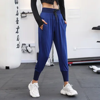 Moterų Bėgimo Sweatpants Raišteliu Mokymo Poilsiu Quick Dry Kvėpuojantis Kelnės Prarasti Slim Jogos Fitneso Kelnės Lauke Kelnės