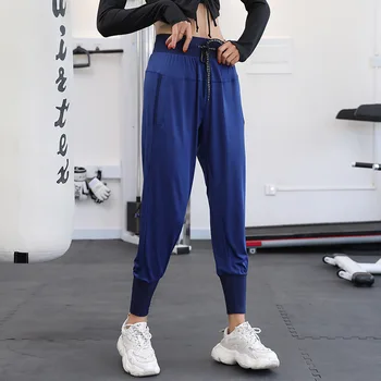 Moterų Bėgimo Sweatpants Raišteliu Mokymo Poilsiu Quick Dry Kvėpuojantis Kelnės Prarasti Slim Jogos Fitneso Kelnės Lauke Kelnės Nuotrauka 2