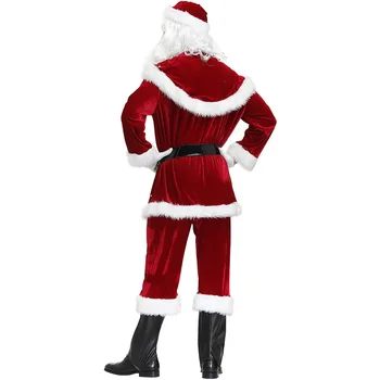 Moterų, Vyrų, Raudona Santa Claus Deluxe Kostiumas Kalėdų Porą Kalėdų Senelio KALĖDOS Cosplay Išgalvotas Suknelė Nuotrauka 2