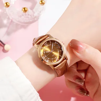 Mulheres Relógios Digitais Moterų Laikrodis Mados Prabangos Žiūrėti PU Watchband Atsitiktinis Moterų Laikrodžiai Meilužis Puikiai Laikrodžius Nuotrauka 2