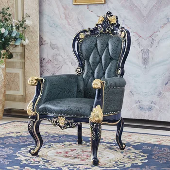 Mėlyna Kėdė Derinys Didmeninė Europos Stilius Vienos Kėdės Aukštas Atgal Odos Derybų Kėdės Viena Sofa-Lova Nuotrauka 2