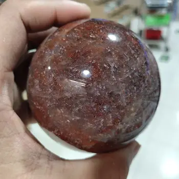Natūralus Mineralinis Crystal Ball Ir Raudonų Plaukų Žolės Kvarco Įstaiga, Namuose, Biure, Sodo Puošmena Ir Dvasinio Gydymo Akmuo