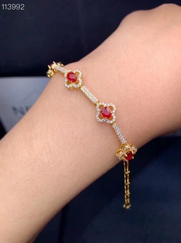 nauja žavinga raudona rubino apyrankės moterims sidabrinė apyrankė natūrali tikras perlas 925 sterlingas sidabro fine jewelry elegantiškas gimtadienio dovana