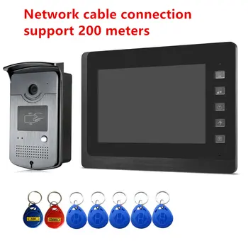 Naujas 7inch Vaizdo Duris Telefono Ryšio Doorbell Su RFID ID Kortelės Atrakinti HD Kamera, Durų Patekimo Kontrolės Sistema