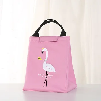 Naujas Animacijos Pietūs Maišą Flamingo Nešiojamų Pietūs Maišą Pietūs Maišą Iškylų Krepšys, Atsparus Vandeniui Izoliacija Ledo Maišelis Nuotrauka 2