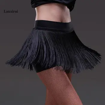Naujas Lady lotynų Šokių Sijonas Už Moterų black kutas Stilių lotynų Šokių Suknelė Competition/Praktikos Dancewear sijonai S-2XL