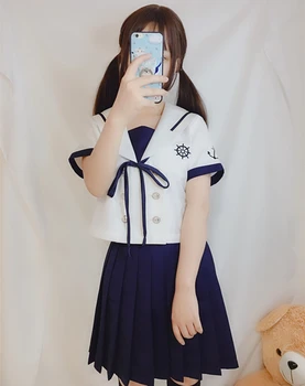 Naujas mados Japonijos mokyklinę uniformą sijonas jk vienodos klasės uniformos kostiumas sailor kolegijos vėjo kostiumas moterų studentų uniformų Nuotrauka 2