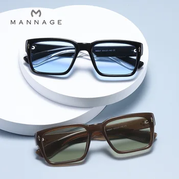 naujas mados Mažas rėmo akiniai nuo saulės moterims, vyrams 2022 prabangos prekės Bicolor kojos dizaineris unikalus kniedės stačiakampio šalies oculos de sol Nuotrauka 2