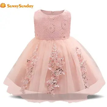 Naujas Siuvinėjimo Princesė Dress China Gėlės Tutu Baby Girl Vestuvių Suknelės Oficialią Prom Chalatai Tinka 0-2Y Vaikų Drabužiai