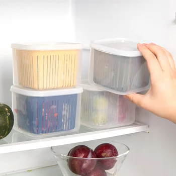 Naujo skyrelio talpinimo virtuvės šaldytuvas vaisių ir daržovių laikymo dėžutė nutekėjimo saugojimo dėžutė Nuotrauka 2