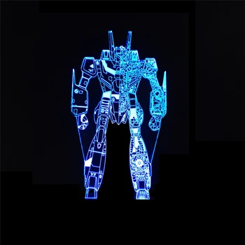 Naujovė Kūrybos 3D Robotas LED Nakties Šviesa 7 Spalvų Lempos Veiksmų Skaičiai Filmą Anime Transformacijos Šviesos Kalėdų Dovana Vaikams Nuotrauka 2