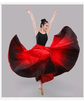 Naujų moteris didelės swing sijonas moterų atidarymo šokio praktika ilgas sijonas 720 klasikinės ir šiuolaikinės praktikos 540 Uigūrų kostiumas pilvo danc Nuotrauka 2