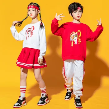 Naujųjų Metų Dieną Vaikų Cheerleaders Veiklos Madingų Drabužių Berniukai Kinijos Hip-Hop Street Dance Kostiumas pradinės Mokyklos Sporto Nuotrauka 2