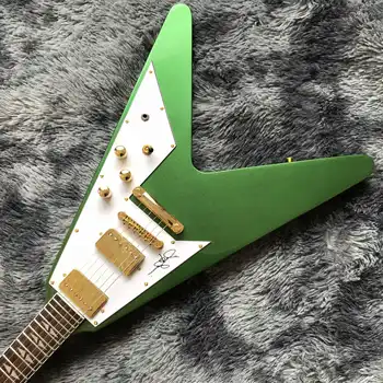 Nemokamas pristatymas,Žalia, balta modelis, specialios formos, elektrinė gitara,2022 nauja pop, high-end užsakymą,mados Nuotrauka 2