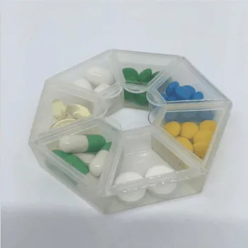 Nešiojamų Subpackage Mažas Medicina Dėžutė Plastikinė Tablečių Atveju 7days Spalvinga Septynios Kameros Langelis Mažas Ornamentas Saugojimo Dėžutė