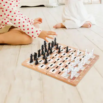 Nešiojamų Šachmatų Rinkinį -Šalis Žaidimas - Šachmatai Vienetų Žaislų Klasikinis stalo Žaidimas, Paaugliams, Chessmen Pradedantiesiems Visų Lygių Vaikai Nuotrauka 2