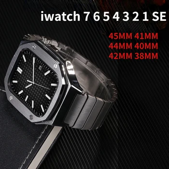 Nuorodą Apyrankę, Dirželį, Apple Watch Band 45mm 44mm 42mm 41mm 40mm Metalo Magnetinių Retrofit Kit Atveju iWatch 8 7 6 5 4 SE Diržas Nuotrauka 2