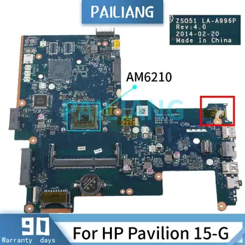 PAILIANG Nešiojamojo kompiuterio plokštę HP Pavilion 15-G AM6210 Mainboard LA-A996P 765101-501 DDR3 tesed