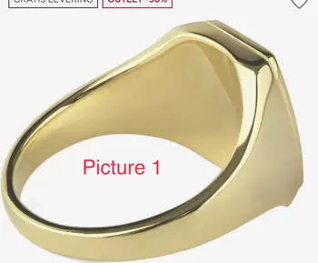 Pasirinktinis Kad 14 karatų geltonojo aukso Žiedas su 13x14mm Oniksas Žiedas dydis-8.25