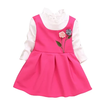 Pavasario Mergaitės Juoktis Dviejų dalių Vaikas Baby Princess korėjos Versija Naujų Gėlių Mergaičių Kalėdų Dress 0-4 Metų amžiaus
