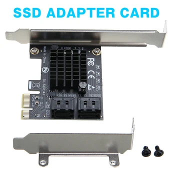PCI-E, SATA3.0 Adapterio plokštę 6 Gb / s Didelės Spartos 4 Uostai SATA III Adapter Išplėtimo Kortelių, Kompiuterių Priedai