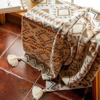 PEIDUO Bohemijos Mesti Antklodės Navajo Žakardo Kutai Minkšta Kėdė Padengti Lovos, Sofos Dekoratyvinis Sofa Mesti Antklodės - Spalvinga Nuotrauka 2