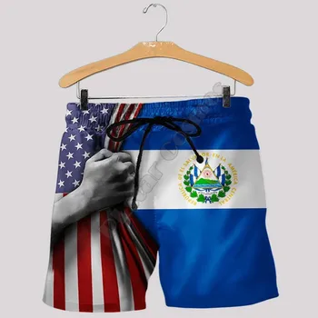 PLstar Kosmosas Naujas vasaros Mados Šortai, El Salvadoras 3D Atspausdintas Vyrų/Moterų streetwear Cool Atsitiktinis Šortai 01