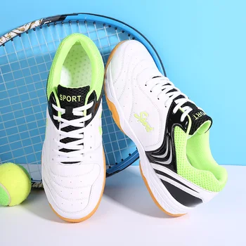 Pora teniso bateliai Kvėpuojantis sporto laisvalaikio bateliai Profesionalų stalo teniso batai vyriški patalpų nėriniai-up badmintono bateliai