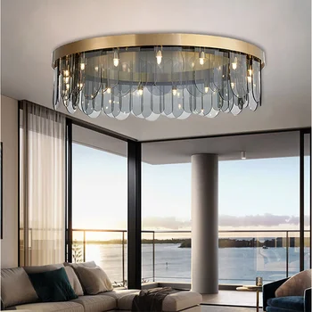 Postmodernios kambarį šviesos prabanga liustra paprastas, modernus miegamojo kristalų lempos Šiaurės restoranas kūrybos stiklo lempos